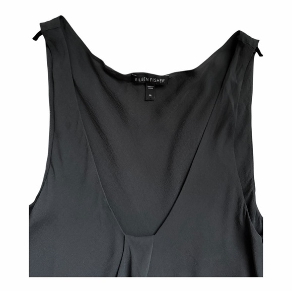 Eileen Fisher 100% Silk Minimalist Midi Dress Flowing A-Line - Picture 3 of 6